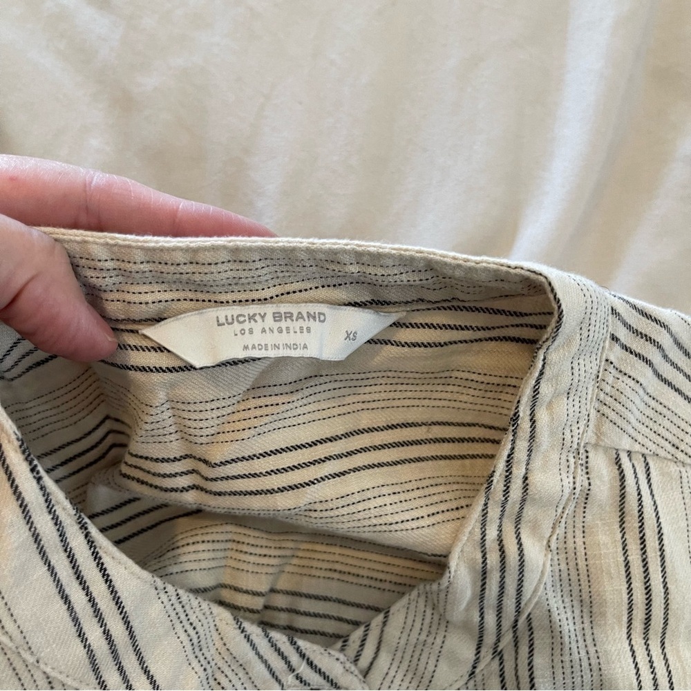 Lucky Brand Beige Striped Jumpsuit Size XS - Picture 4 of 6